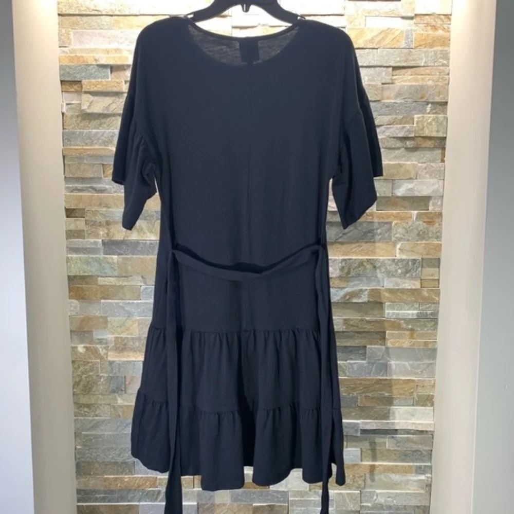 Bobeau Drop Waist Ruffle Cotton Dress( Petite) - Picture 4 of 5